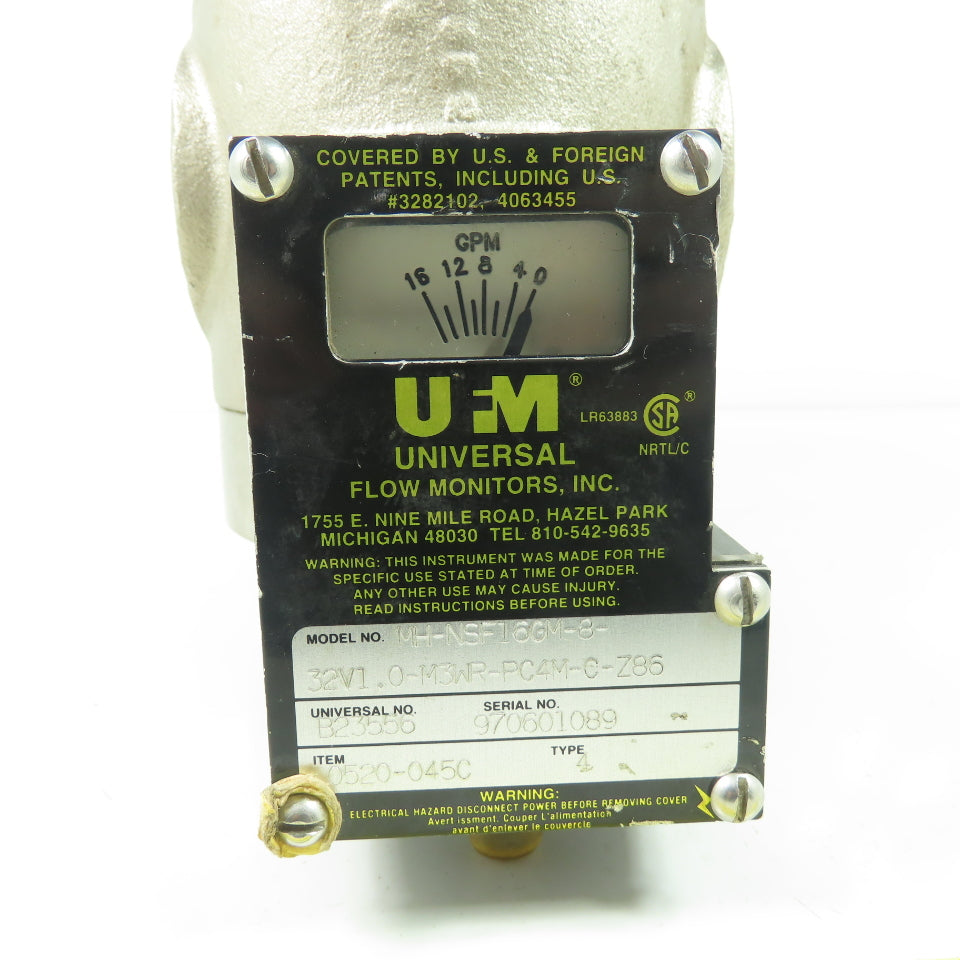 UFN MH-NSF16GM-8-32V1.0-M3WR-PC4M-C-Z86 0-16GPM Flow Meter 1" NPT Type 4