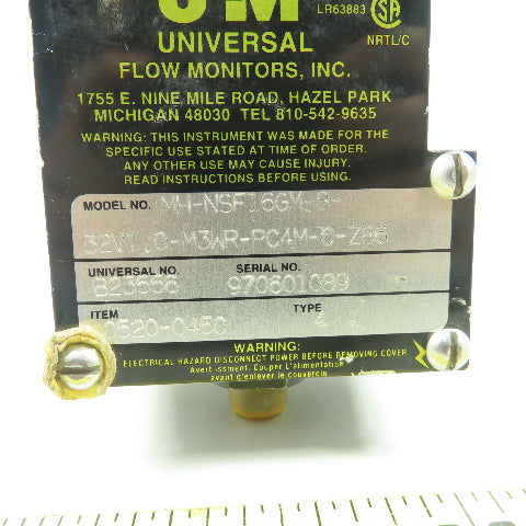 UFN MH-NSF16GM-8-32V1.0-M3WR-PC4M-C-Z86 0-16GPM Flow Meter 1" NPT Type 4
