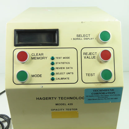 Hagerty Technology Model 425 Opacity Brightness Tester 110V