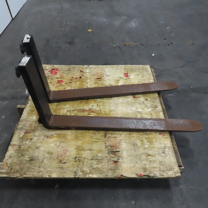 42" x 4" Tapered Class 2 Forklift Fork 16" Carriage No Locks Lot Of 2