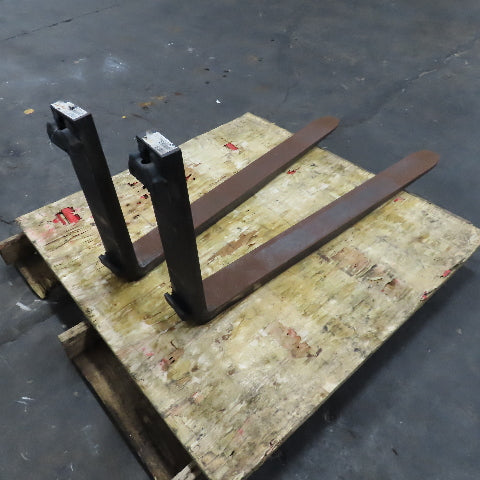 42" x 4" Tapered Class 2 Forklift Fork 16" Carriage No Locks Lot Of 2