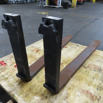 42" x 4" Tapered Class 2 Forklift Fork 16" Carriage No Locks Lot Of 2