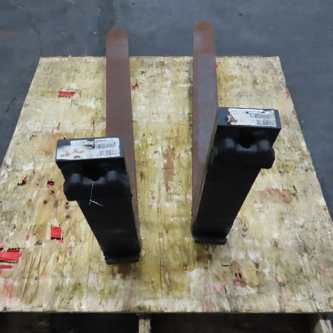 42" x 4" Tapered Class 2 Forklift Fork 16" Carriage No Locks Lot Of 2
