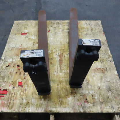 42" x 4" Tapered Class 2 Forklift Fork 16" Carriage No Locks Lot Of 2