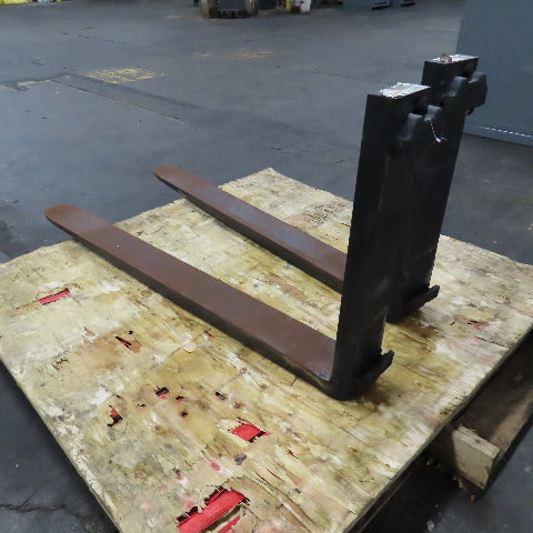 42" x 4" Tapered Class 2 Forklift Fork 16" Carriage No Locks Lot Of 2