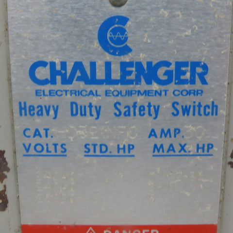 Challenger HD321NFC 30A 240V 3P Non-Fusible Safety Disconnect Switch