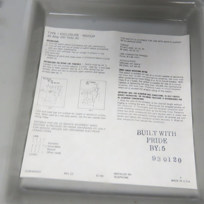 Challenger HD321NFC 30A 240V 3P Non-Fusible Safety Disconnect Switch