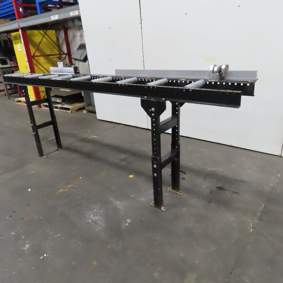 9" Width Band Saw Material Run Out Roller Conveyor W/ Stop 10'