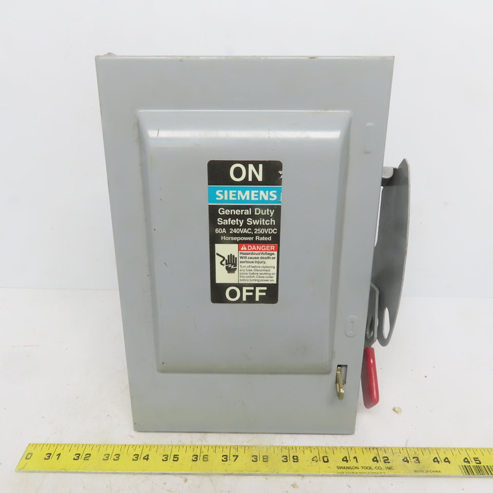 Siemens GNF322 60A 240V 3P Non-Fusible Safety Disconnect Switch Type 1 Enclosure