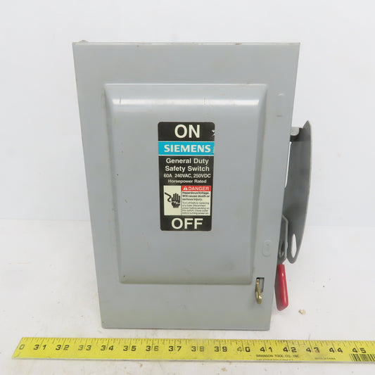 Siemens GNF322 60A 240V 3P Non-Fusible Safety Disconnect Switch Type 1 Enclosure