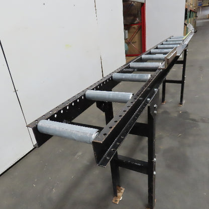 9" Width Band Saw Material Run Out Roller Conveyor W/ Stop 10'