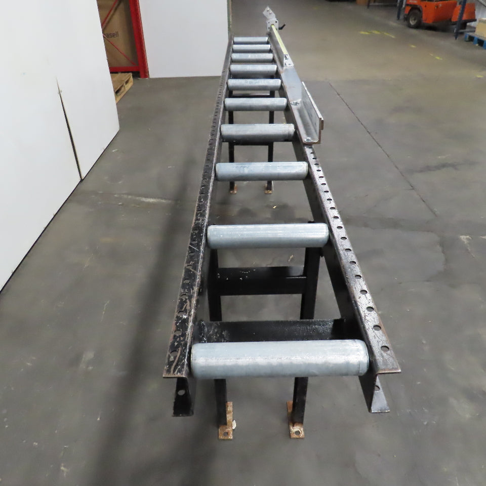 9" Width Band Saw Material Run Out Roller Conveyor W/ Stop 10'