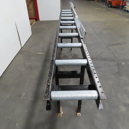 9" Width Band Saw Material Run Out Roller Conveyor W/ Stop 10'