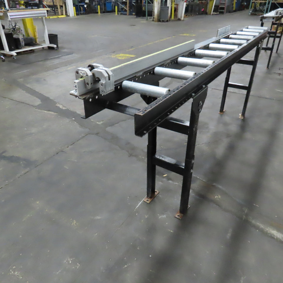 9" Width Band Saw Material Run Out Roller Conveyor W/ Stop 10'
