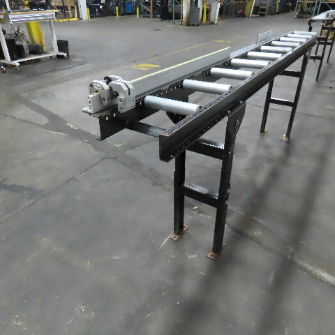 9" Width Band Saw Material Run Out Roller Conveyor W/ Stop 10'