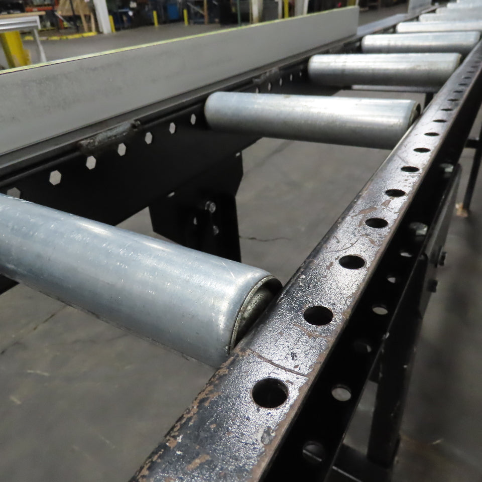 9" Width Band Saw Material Run Out Roller Conveyor W/ Stop 10'