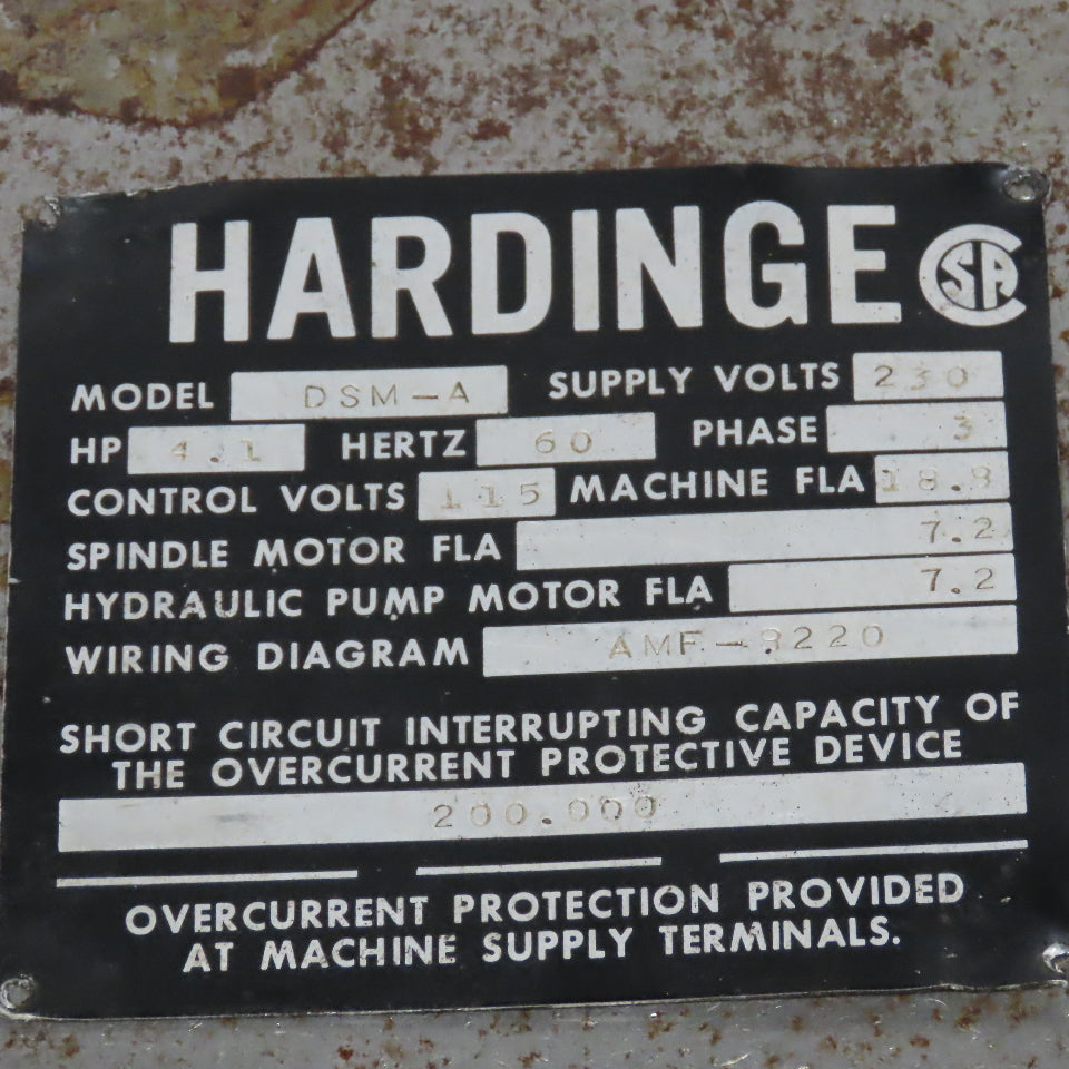 Hardinge DSM-A Automatic Turret Lathe Parts/Repair
