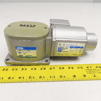 Nissei FSMN-20-20T50Z 20:1 Ratio 200/220V 3Ph Thru Shaft Right Angle Gear Motor