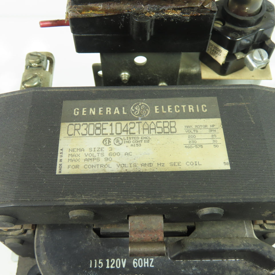 General Electric CR308E1042TAASBB 600VAC 90A Motor Starter Size 3 110/120V Coil