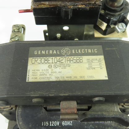 General Electric CR308E1042TAASBB 600VAC 90A Motor Starter Size 3 110/120V Coil