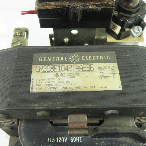 General Electric CR308E1042TAASBB 600VAC 90A Motor Starter Size 3 110/120V Coil