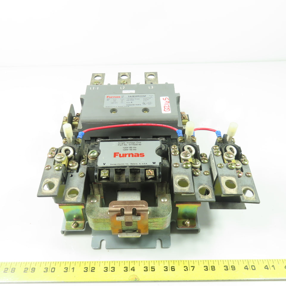 Furnas 14JB108300U 600VAC Size 4 Motor Starter 3Ph 135A 120V Coil