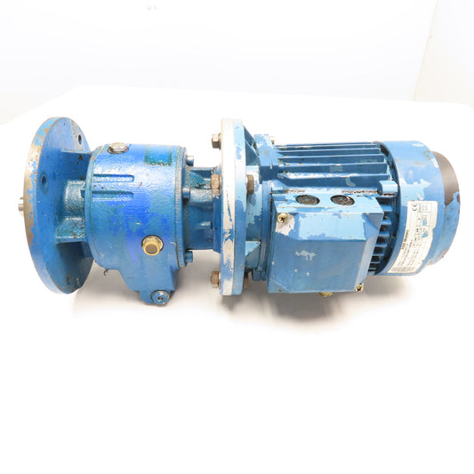 Hydro-Mec Type 22 36.45:1 Ratio Gear Motor .9kW 50/60Hz 49RPM Output Tested