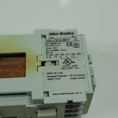 Alen Bradley 700-CF310D* SerA Contactor Relay 600VAC Max 25A 24VDC Coil Lot Of 5