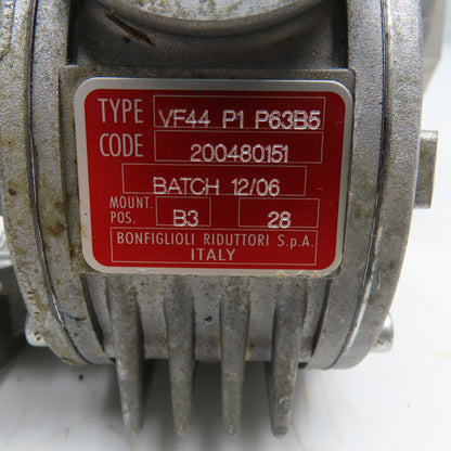 ISGEV 1B63B4 VF44 P1 P63B5 Gear Motor 28:1 Ratio 56RPM 230/460V 50/60Hz