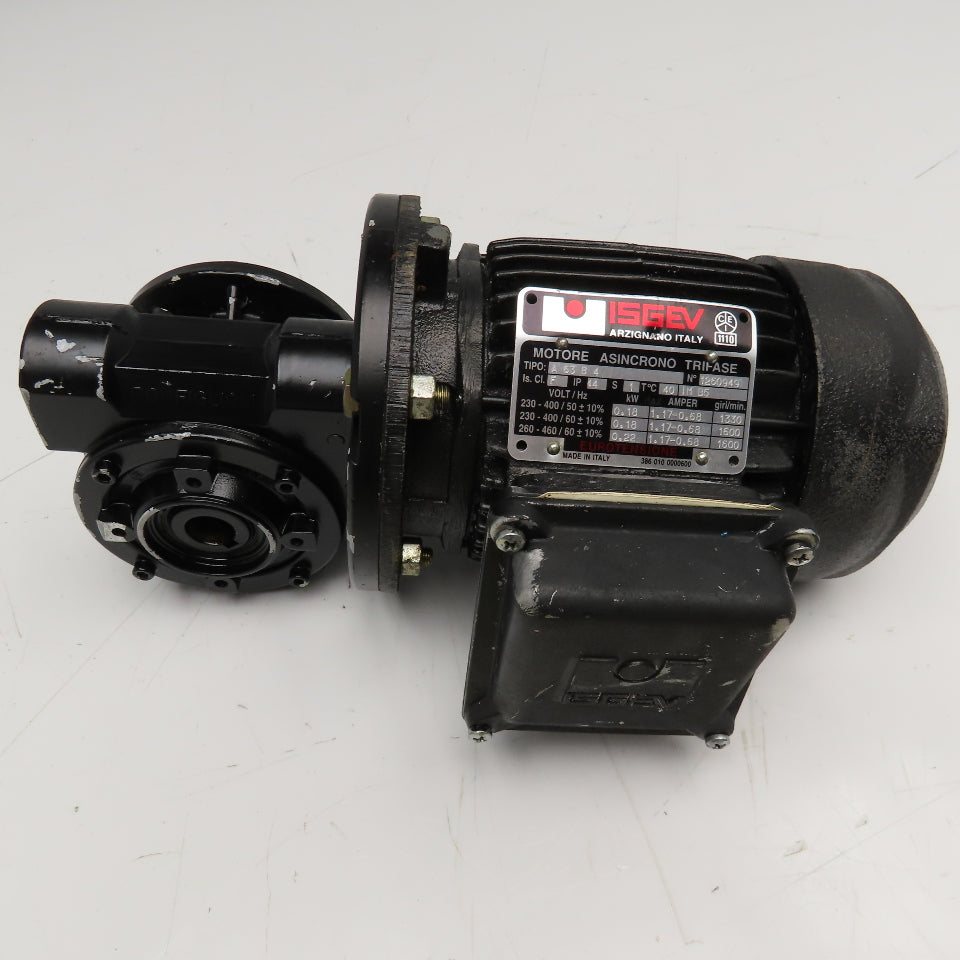 ISGEV A63B4 28:1 Ratio 57RPM Output Gear Motor 230/460V 3Ph 0.18/22kW