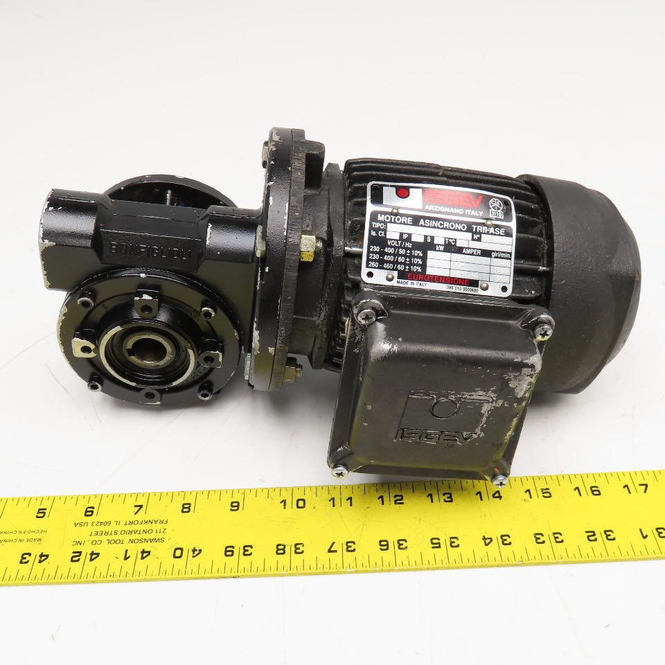 ISGEV A63B4 28:1 Ratio 57RPM Output Gear Motor 230/460V 3Ph .18/.22kW 50/60Hz