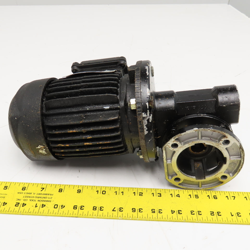 ISGEV A63B4 28:1 Ratio 57RPM Output Gear Motor 230/460V 3Ph .18/.22kW 50/60Hz