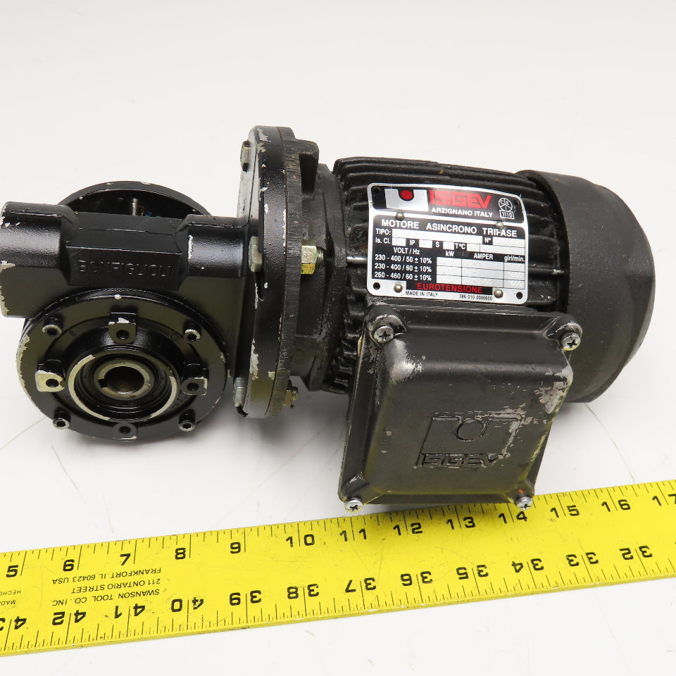 ISGEV A63B4 28:1 Ratio 57RPM Output Gear Motor 230/460V 3Ph .18/.22kW 50/60Hz
