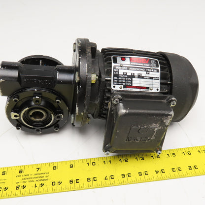 ISGEV A63B4 28:1 Ratio 57RPM Output Gear Motor 230/460V 3Ph .18/.22kW 50/60Hz