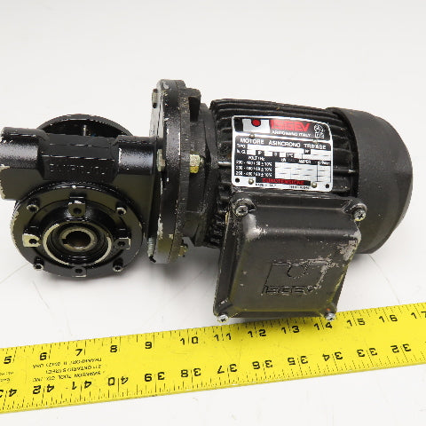 ISGEV A63B4 28:1 Ratio 57RPM Output Gear Motor 230/460V 3Ph .18/.22kW 50/60Hz