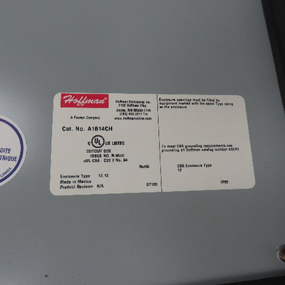 A1614CH 16"x14"x6" Electrical Enclosure With Back Plate