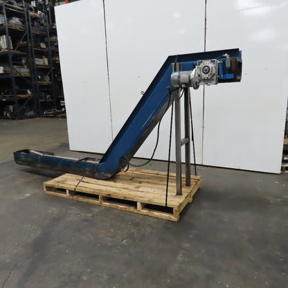 6" x 144" Incline Chip Conveyor 230/460V 3Ph 6FPM 56" Discharge Height