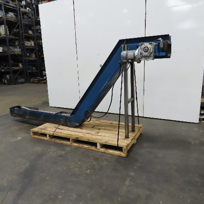 6" x 144" Incline Chip Conveyor 230/460V 3Ph 6FPM 56" Discharge Height