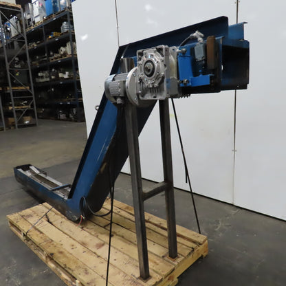 6" x 144" Incline Chip Conveyor 230/460V 3Ph 6FPM 56" Discharge Height