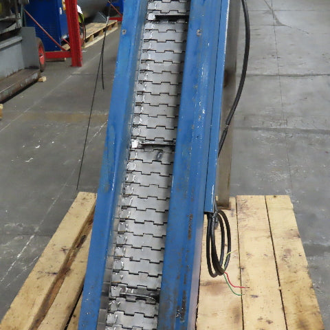 6" x 144" Incline Chip Conveyor 230/460V 3Ph 6FPM 56" Discharge Height