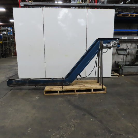 6" x 144" Incline Chip Conveyor 230/460V 3Ph 6FPM 56" Discharge Height