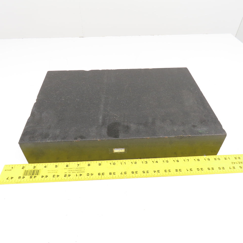 18" x 12" x 3" Thick Black Granite Layout Measurement Surface Plate