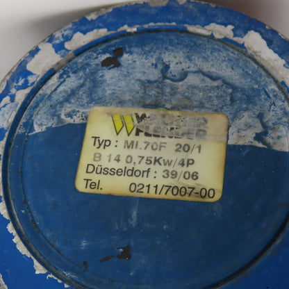Walther Flender MI.70F .86kW 230-480V 50/60Hz 20:1 85RPM Mixer Gear Motor
