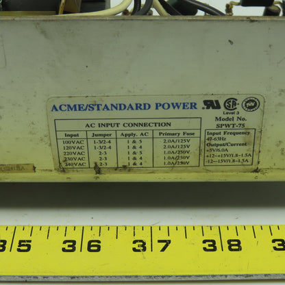 ACME SPWT-75 100-240VAC Input Power Supply 47-63Hz