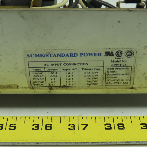 ACME SPWT-75 100-240VAC Input Power Supply 47-63Hz