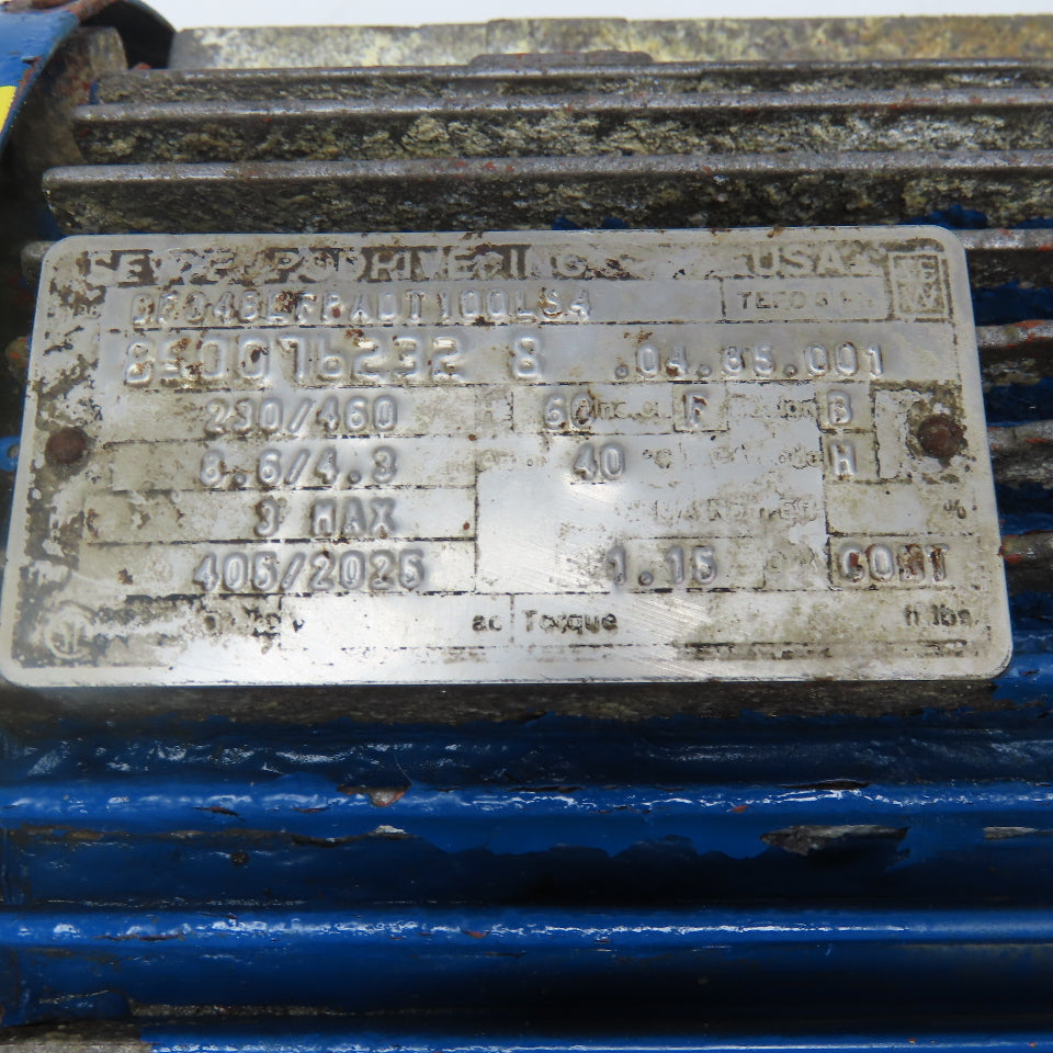 Sew 107.31:1 Ratio 3Hp 2 Speed Gear Motor Varimot Drive 3.8/18RPM Output