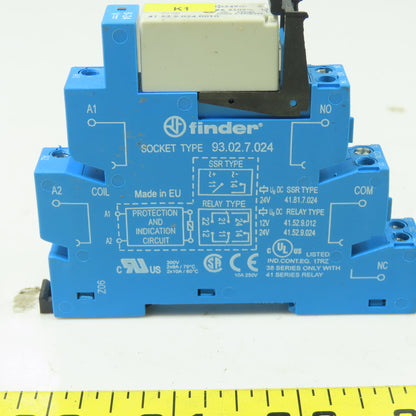 Finder 93.02.7.024 8-pin Relay Socket Din Rail 250V 10A Lot of 2