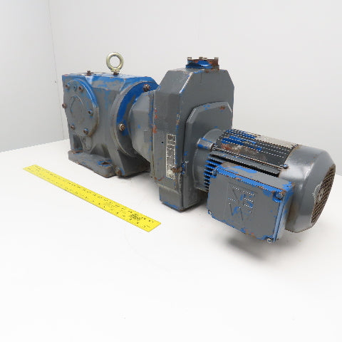 Sew 107.31:1 Ratio 3Hp 2 Speed Gear Motor Varimot Drive 3.8/18RPM Output