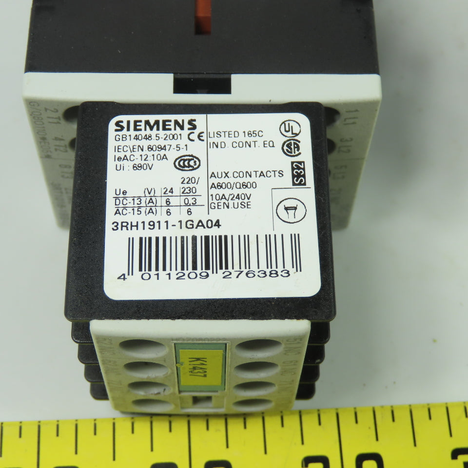 Siemens ORH11-1AA1 690V Contactor W/3RH1911-1GA04 Lot Of 4