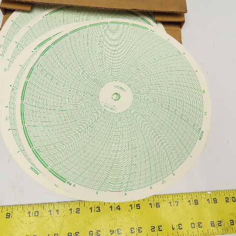 Cap USA MAN 61025-1 11-1/2" Diameter 24Hr Chart Recorder Graph Paper Lot Of 200